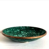 Malachite cut and brass, circa 1970