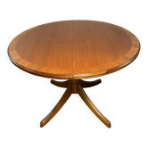 Table à manger ronde extensible en teck vintage William Lawrence des années 50
