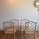 Ensemble de 4 chaises Chippendale 'Faux Bamboo' vintage