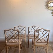 Set of 4 ‘Faux Bamboo’ Chippendale Chairs Vintage