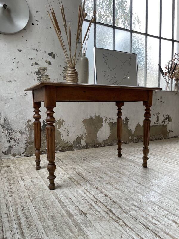 Table bistrot en noyer et marbre1890