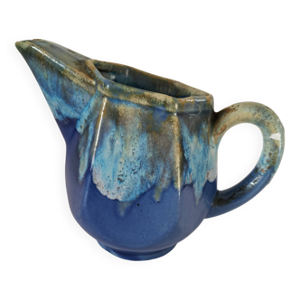 Enamelled ceramic pitcher signed alpho