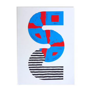 Kumi sugai, s (red and blue), 1990. original lithograph with signed embossing