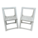 Pair of folding wooden chairs, white patina, circa 1960.