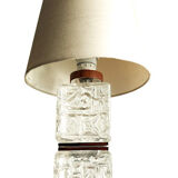 Lampe de table vintage avec base en verre