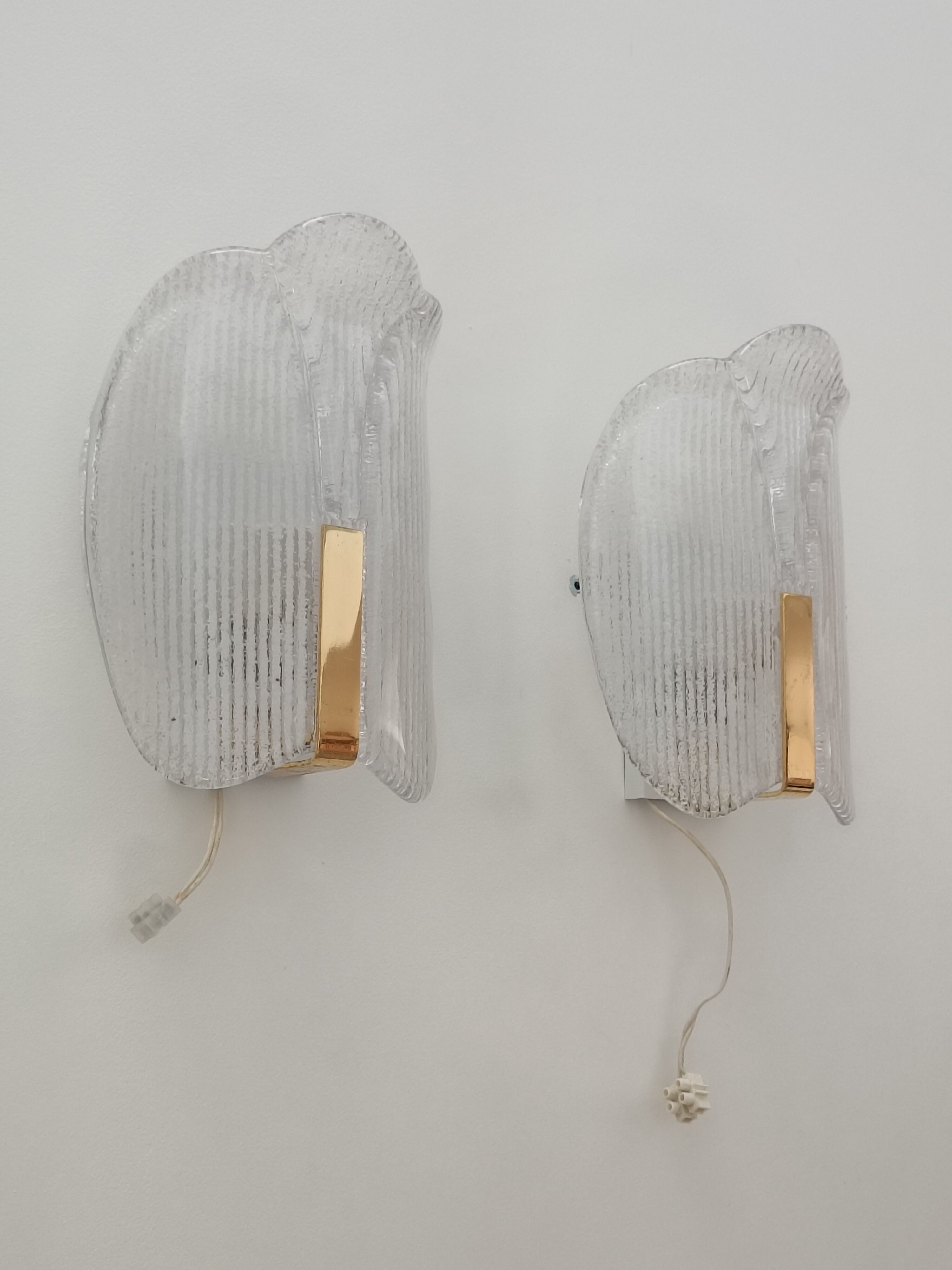 Wall sconces by Carl Fagerlund for Orrefors 1970s