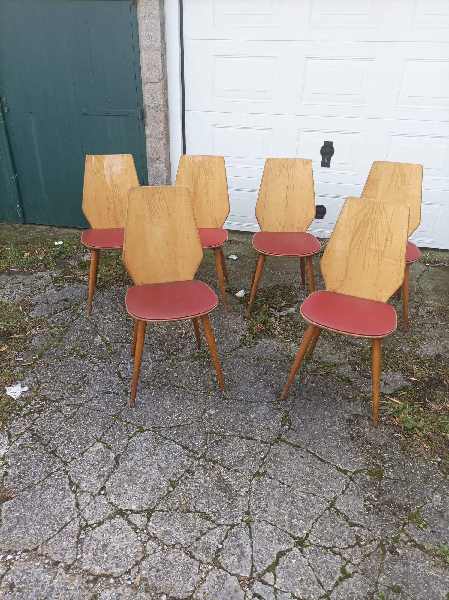 6 vintage Baumann chairs by Max Bill 50s