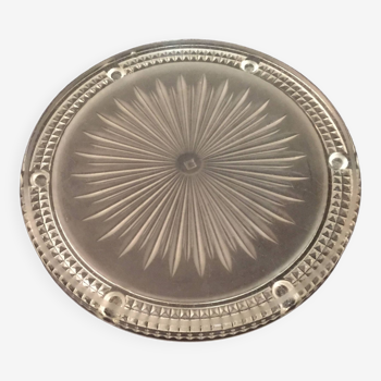 Opalescent molded pressed glass coaster - diameter 23cm - art deco. vintage -