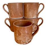 Lot de 5 tasses à café en grès vintage