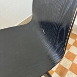 90s designer chairs in lacquered curved wood (X2)