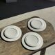 Set of 3 large classic white plates D24.5