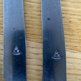 12 knives melted steel ebony handle