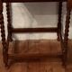 Small vintage side/bedside table from the 1940s – Wood with twisted legs