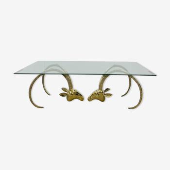 Coffee table Ibex brass Hollywood Regency