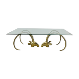 Coffee table Ibex brass Hollywood Regency