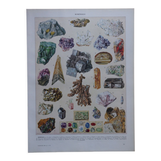 Lithographie originale sur les minéraux