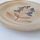Flat plate in Marais sandstone France beige with blue, white and brown floral decoration