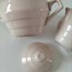 Art Deco sugar bowl and milk jug Céranord Saint-Amand pale pink