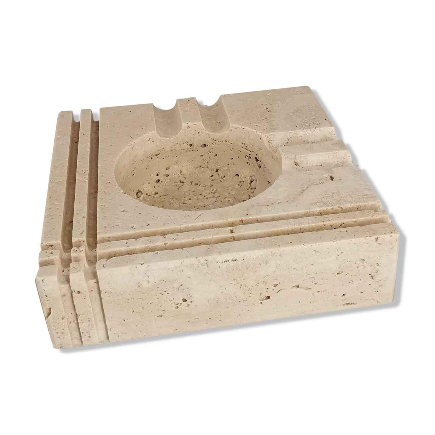 Ashtray in travertine by Cerri Nestore, Italy, 1960