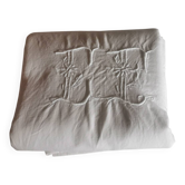 Old large monogrammed sheet hand-embroidered.