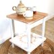 Wooden chalk bedside table and its stencil