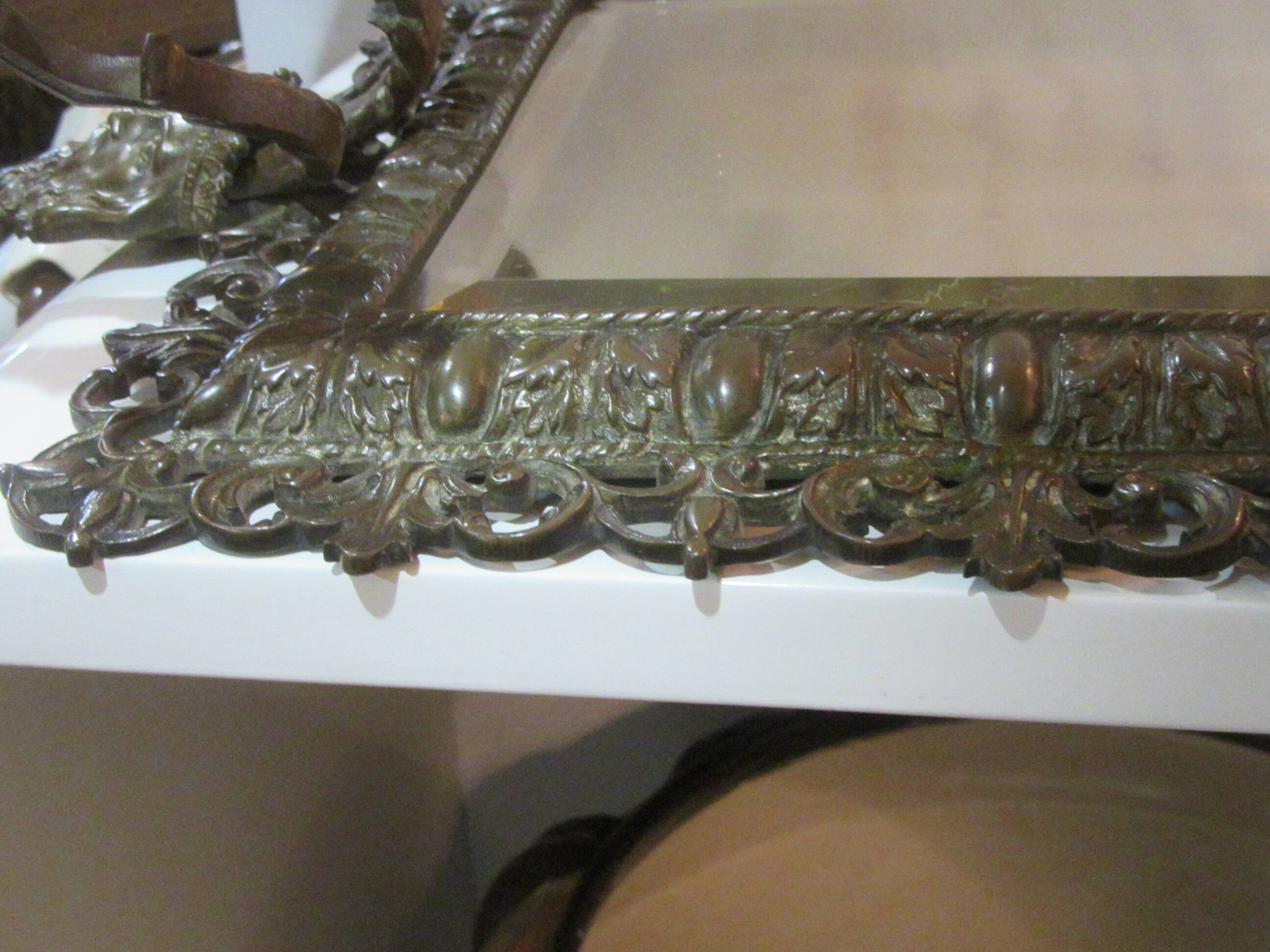 Bronze candle holder mirror