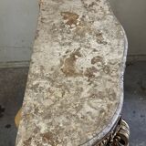 Hollywood Regency Console - Gilded Wood and Marble