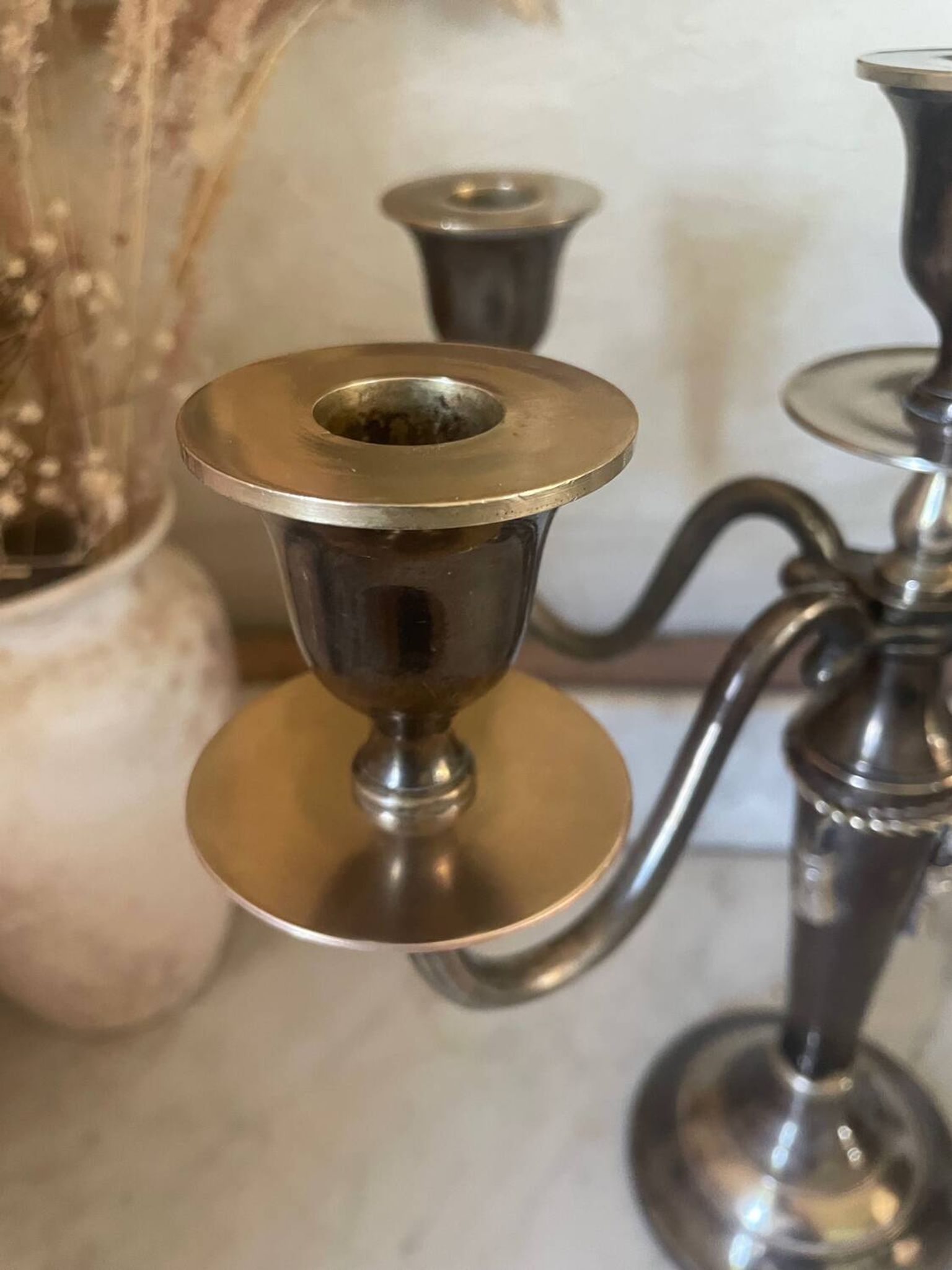 Chandelier en laiton massif bicolore