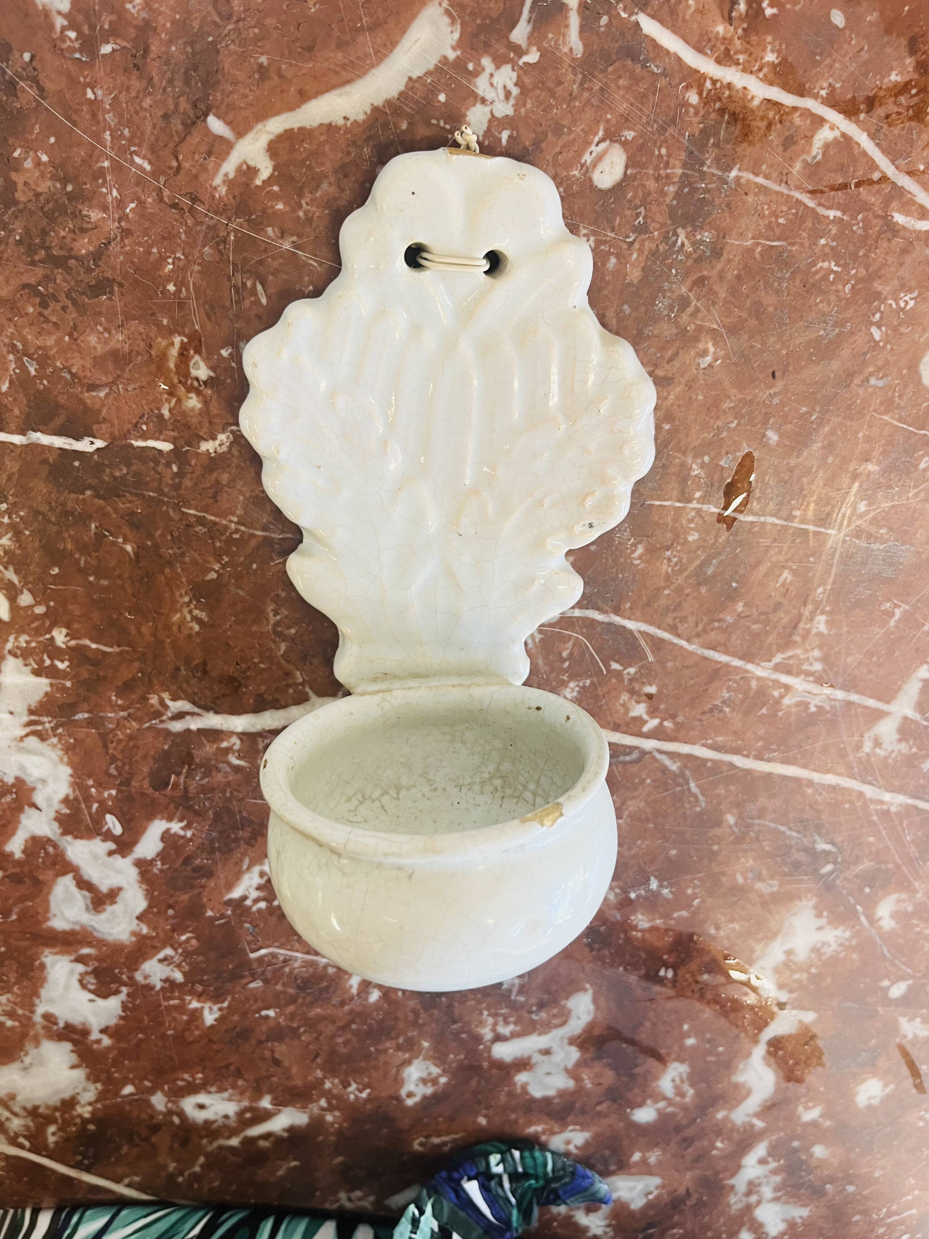 Old earthenware wall stoup – 20th century