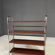 Chromed Bauhaus shelf in bent steel and sheet metal, Europe 1930s