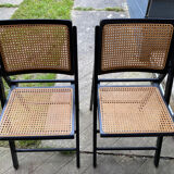 2 folding chairs in canning and wood