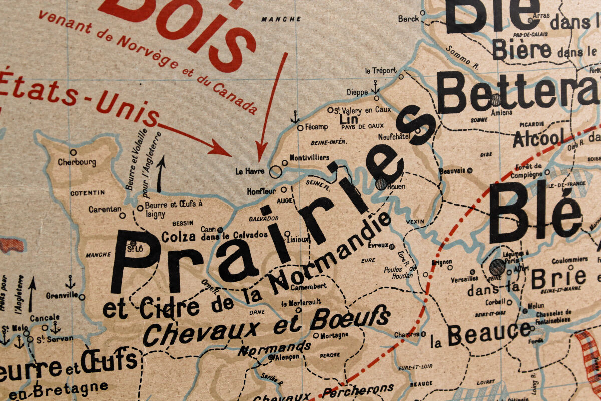 Ancienne carte de France scolaire - Armand Colin, années 50
