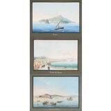 Neapolitan gouaches: View of Naples. 19th century. Giuseppe Scoppa (attributed)