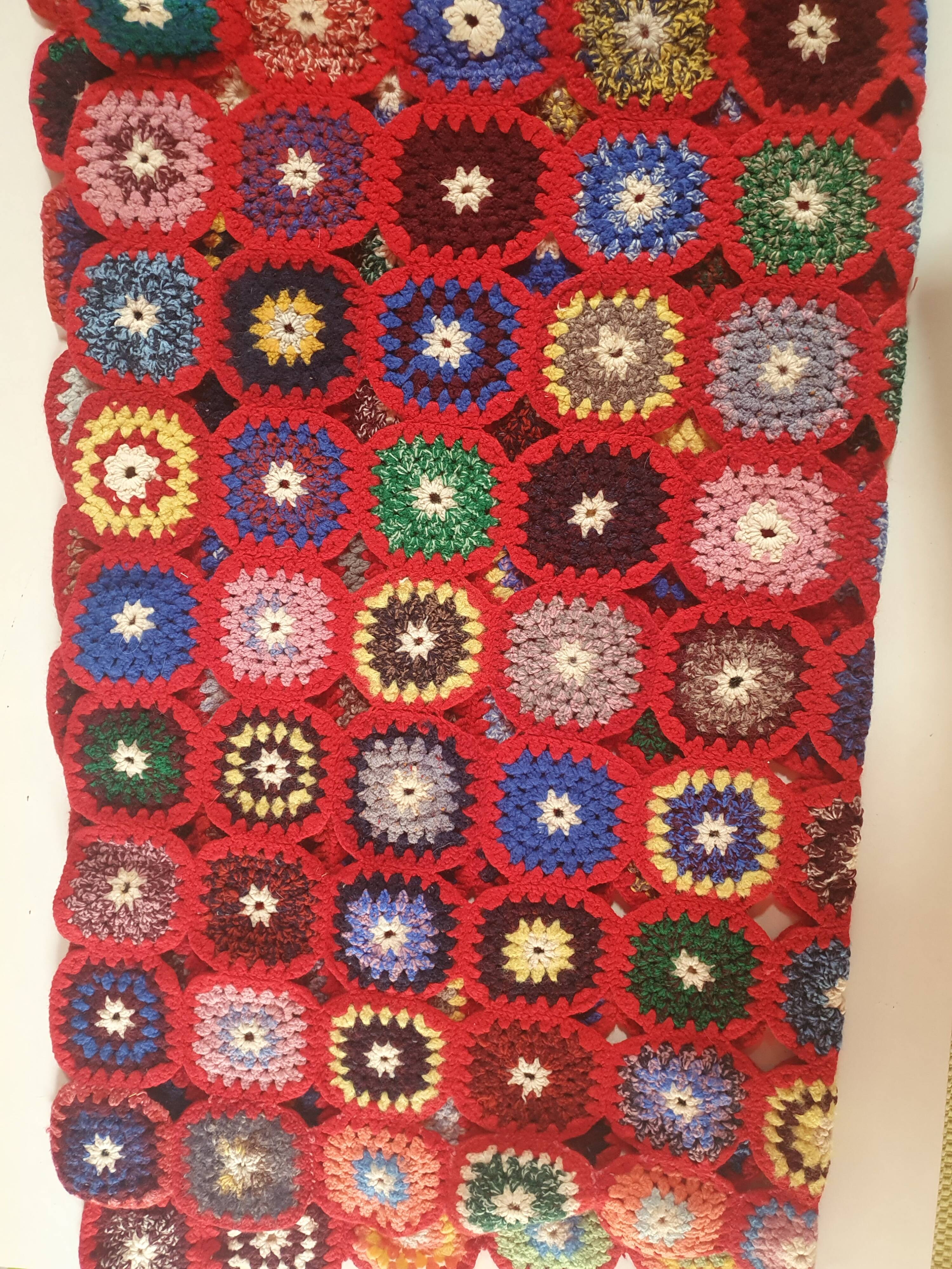 vintage crochet bed cover 180 x 125cm for a single bed red