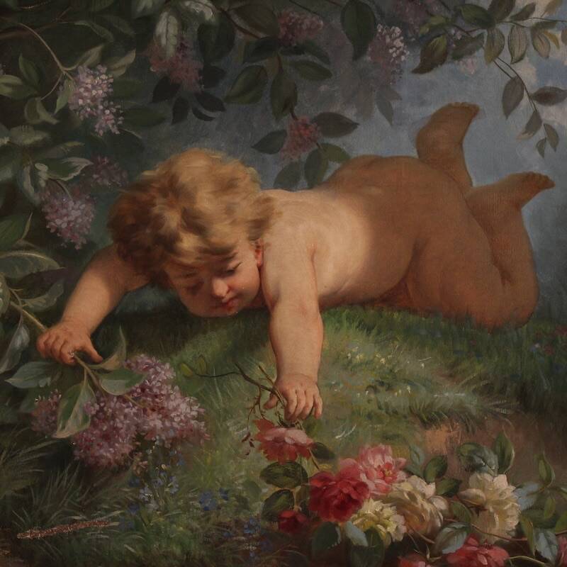 Italian painting Spring from 19th century