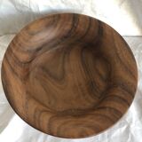 large vintage wooden salad bowl, Scandinavian design
