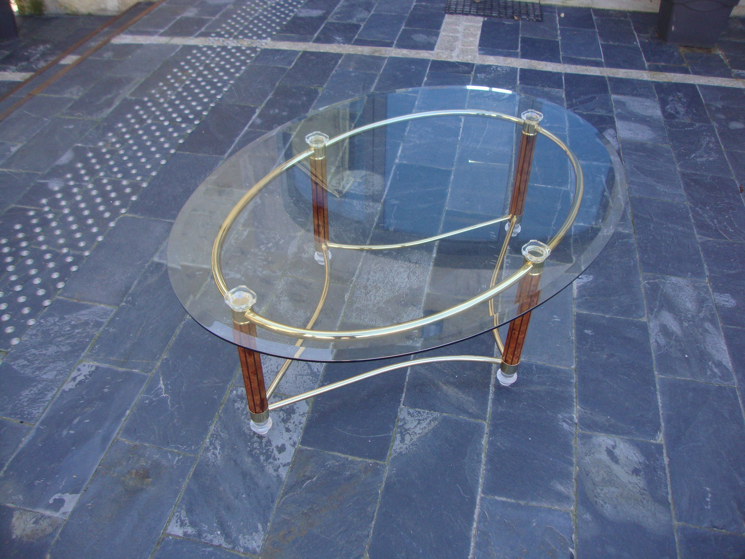 70s oval coffee table