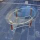 Table basse ovale design années 70