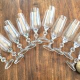 10 crystal champagne flutes