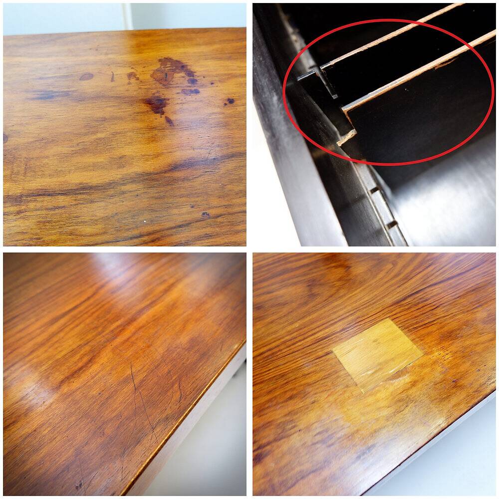 Boomerang desk with 2 drawer units Bergwood and wooden top - 1970s