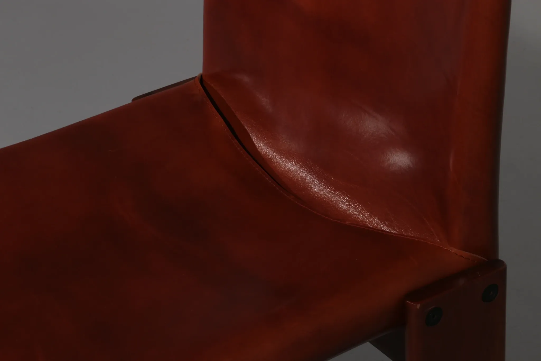 Tobia & Afra Scarpa 'Monk' chairs – walnut & cognac saddle leather