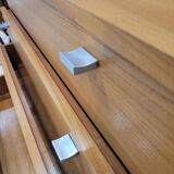 Solid wood chest of drawers with chrome legs from the 1970s.