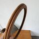 Woven wicker round mirror 1960