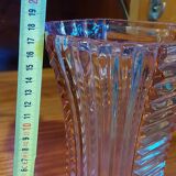 Exagonal vase - Art Deco style, Rosaline glass