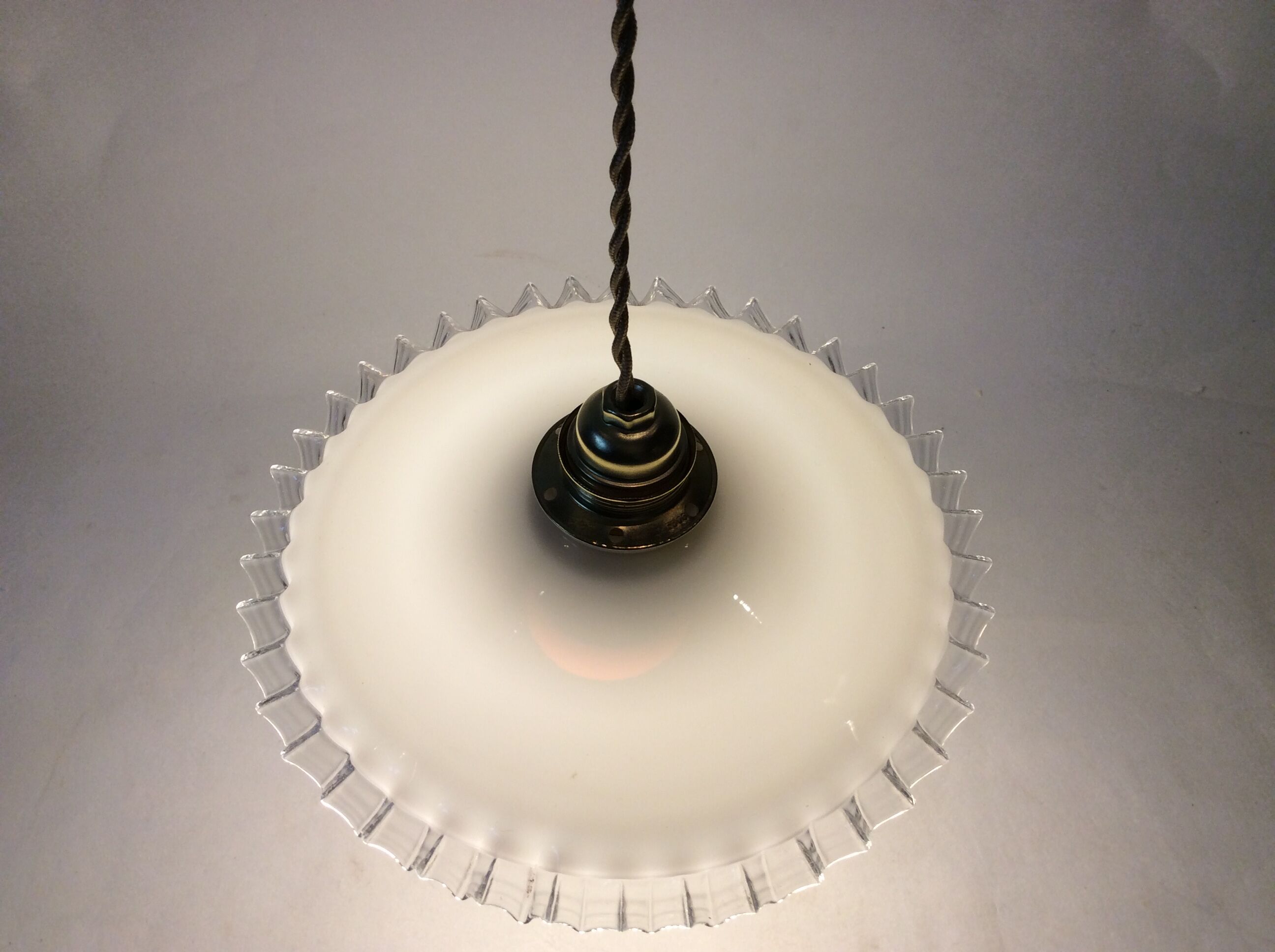 Vintage opaline pendant light