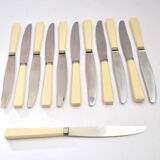 Set of 12 vintage knives in ivory resin by louis springer strasbourg 19.5cm