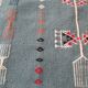 Handmade blue kilim carpet in pure wool 123cm x 67cm