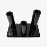 Black Candlestick Stand - VIntage Candle Holder Made From Black Shiny Ceramic From The Mid Century