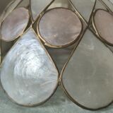 Vintage mother-of-pearl and brass pendant lamp