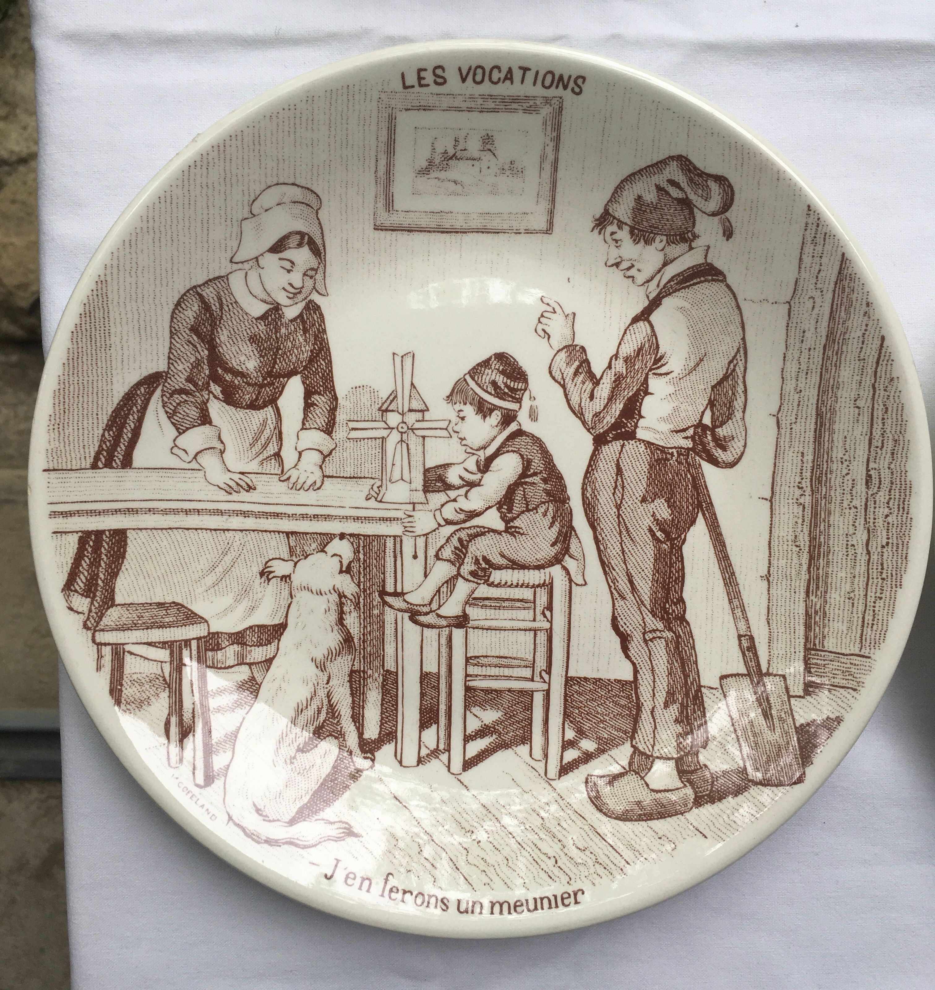 Sarreguemines speaking plates model "The Vocations"